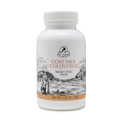 MT. CAPRA SINCE 1928 Goat Milk Colostrum | For Healthy Immune System, Gut, and Athletic Performance, Grass-Fed, High in Immunoglobulins - 50 Grams (2900 mg per serving)