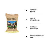 Non-GMO Project Verified Hard White Wheat Berries | 5 LB Burlap Bag | 100% Non-Irradiated | Kosher Parve | USA Grown | Field Traced