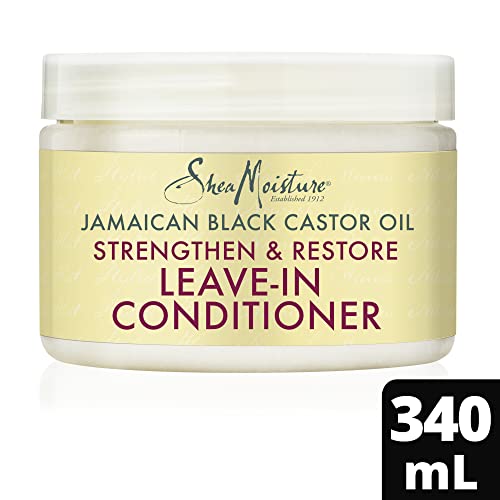 Shea Moisture Strengthen & Restore Leave-in Conditioner for dry hair Jamaican Black Castor Oil with Shea Butter, Peppermint and Apple Cider Vinegar 340 ml