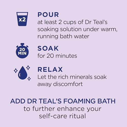 Dr Teal's Epsom Salt Soaking Solution, Soothe & Sleep, Lavender, 3lbs (Packaging May Vary)