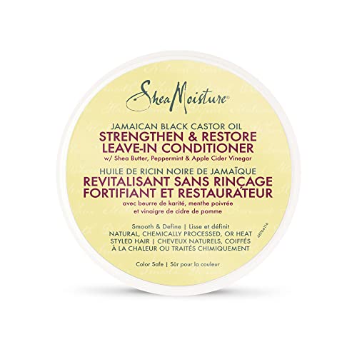 Shea Moisture Strengthen & Restore Leave-in Conditioner for dry hair Jamaican Black Castor Oil with Shea Butter, Peppermint and Apple Cider Vinegar 340 ml