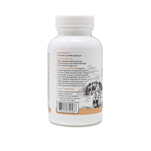 MT. CAPRA SINCE 1928 Goat Milk Colostrum | For Healthy Immune System, Gut, and Athletic Performance, Grass-Fed, High in Immunoglobulins - 50 Grams (2900 mg per serving)