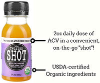 The Twisted Shot | Apple Cider Vinegar Shots with Turmeric, Ginger, Cinnamon, Honey & Cayenne | Wellness Drink | 100% USDA Certified Organic | Gut Health |Liquid, 12-Pack of 2oz Shots