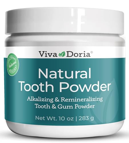 Viva Doria Natural Tooth Powder | Remineralizing Tooth Powder | Natural Teeth Whitening Powder | Toothpaste Power | Breath Freshener | Refreshing Mint Flavor | 10 Oz