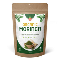 SPICY ORGANIC Green Moringa Superfood Powder 4 oz. - 100% Pure Moringa Oleifera Leaf Powder for Tea and Hair, Nutrient-Rich Energy Booster - Certified USDA Organic, Non-GMO, and Raw from India