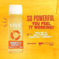 Vive Organic Digest + Immunity Dual-Boost Shot, Cold-Pressed Aloe Vera, Apple Cider, Probiotics, 2g Fiber, Gluten Free, Vegan, 2 Fl Oz (Pack of 12)