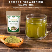 SPICY ORGANIC Green Moringa Superfood Powder 4 oz. - 100% Pure Moringa Oleifera Leaf Powder for Tea and Hair, Nutrient-Rich Energy Booster - Certified USDA Organic, Non-GMO, and Raw from India