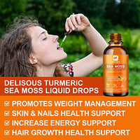 B BEWORTHS Sea Moss Liquid Drops - Organic Irish Sea Moss Raw Gel with Burdock Root, Tumeric, Spirulina, Seamoss Gel Supplement for Immune, Joint, Digestive Support - 2 Fl Oz, Vegan