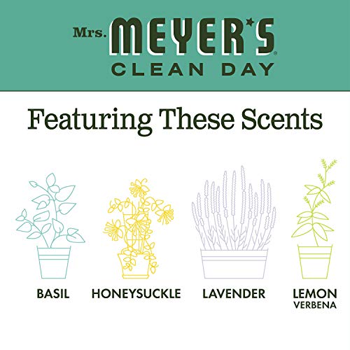 MRS. MEYER'S CLEAN DAY Liquid Dish Soap, Biodegradable Formula, Basil, 16 fl. oz - Pack of 3