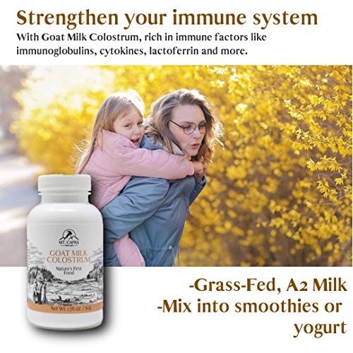 MT. CAPRA SINCE 1928 Goat Milk Colostrum | For Healthy Immune System, Gut, and Athletic Performance, Grass-Fed, High in Immunoglobulins - 50 Grams (2900 mg per serving)