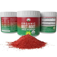 Organic Beet Root Powder - Ultra High Purity Super Food Beets Juice Powder. 100% Pure Nitric Oxide Boosting Beetroot Supplement. Keto, Paleo, Vegan Reds Superfood Rich in Polyphenols