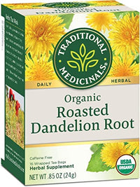 Traditional Medicinals Tea, Organic Roasted Dandelion Root, Supports Kidney Function & Healthy Digestion, 16 Tea Bags