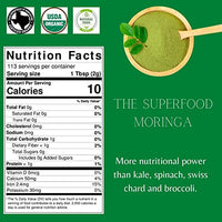 SPICY ORGANIC Green Moringa Superfood Powder 4 oz. - 100% Pure Moringa Oleifera Leaf Powder for Tea and Hair, Nutrient-Rich Energy Booster - Certified USDA Organic, Non-GMO, and Raw from India