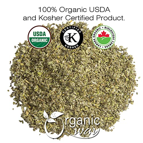 Organic Way Sage Leaf Cut & Sifted (Salvia Officinalis) | Herbal Tea - European Wild - Harvest | Organic & Kosher Certified | Raw, Vegan, Non GMO & Gluten Free | USDA Certified | Origin - Albania (1/4LBS | 4Oz)