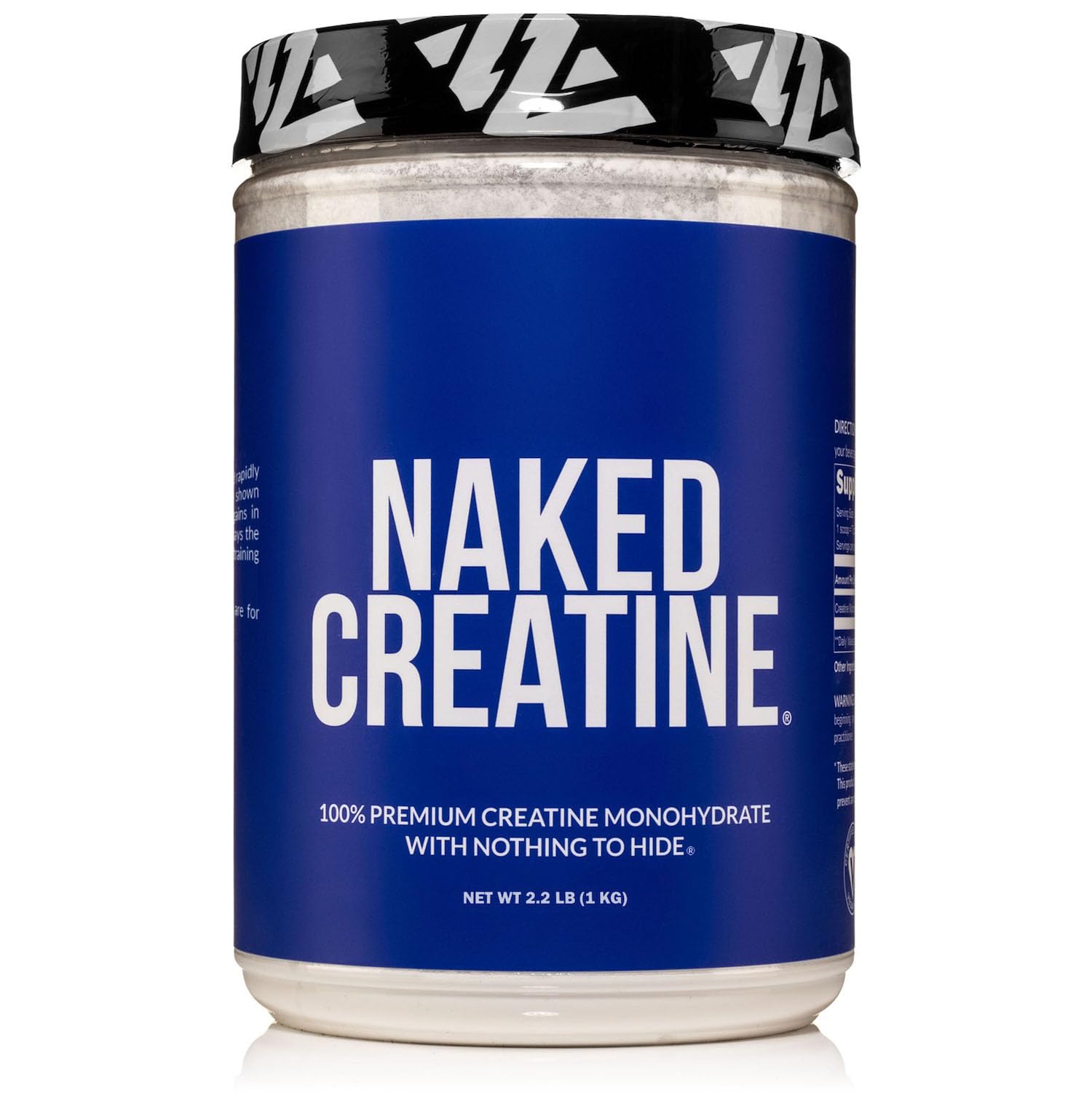 NAKED Pure Creatine Monohydrate – 200 Servings - 1,000 Grams, 2.2lb Bulk, Vegan, Non-GMO, Gluten Free, Soy Free. Aid Strength Gains, No Artificial Ingredients CREATINE