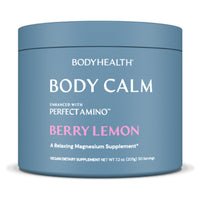 BodyHealth Body Calm Enhanced with PerfectAmino, High Absorption Magnesium Supplement for Men and Women, Magnesium Powder for Sleep, Berry Lemon (50 Servings)