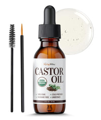 BodyJ4You Organic Castor Oil for Hair Growth: Natural Serum for Eyelashes and Eyebrows