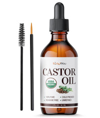 BodyJ4You Organic Castor Oil for Hair Growth: Natural Serum for Eyelashes and Eyebrows