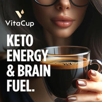 VitaCup Genius Instant Coffee Packets, Increase Energy & Focus, Keto Coffee, Serve Hot or Cold Brew, MCT Oil, Turmeric, B Vitamins, D3, Bold & Smooth,100% Arabica Coffee in Single Serve Sticks, 24 Ct