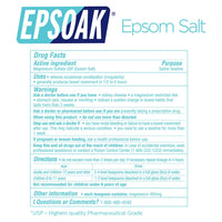 Epsoak Epsom Salt 19 lb. Magnesium Sulfate USP. (Qty. 1 x 19lb. Bags) Resealable Epsom Salt Bulk Bags Unscented, Made in The USA, Cruelty-Free Certified