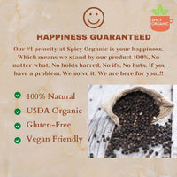 SPICY ORGANIC Black Peppercorns – 4 oz - Whole, Fresh, and Spicy Black Pepper for Grinder Refill, Premium Ceylon Quality, USDA Certified Organic, Gluten-Free, and Kosher