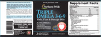 Puritan's Pride Triple Omega 3-6-9 Fish, Flax & Borage Oils, Supports Heart Health and Healthy Joints, 240 ct (Pack of 1)