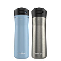 Contigo Ashland Chill 2.0 Water Bottle, 24 oz, 2-Pack, Glacier; Stainless steel w/Licorice