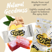 Fusion Select 2 Lb Original Ginger Chews - Sweet Soft Candied Delights From Indonesia - Promotes Relief From Morning Sickness, Upset Stomach - Made from Real Ginger Root, Non-GMO, Vegan Candy