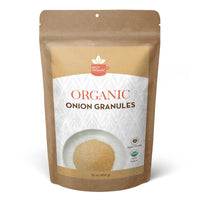 SPICY ORGANIC Onion Granules - Pure USDA Organic - Non-GMO Culinary Granulated Onion- Perfect for Use in Sauces, Soups, Salad Dressings, Condiments, Snack Foods, and Dairy Products - 16 Oz.