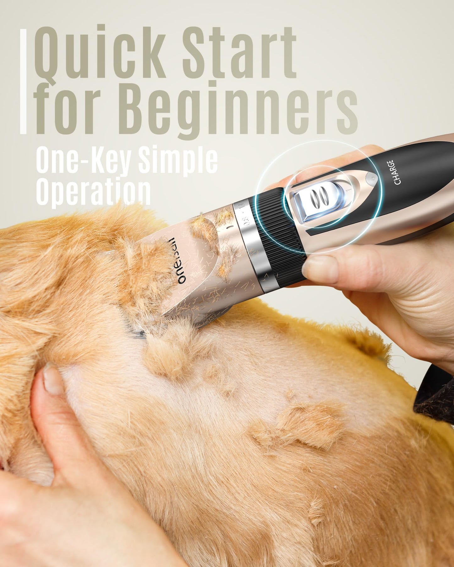 oneisall Dog Shaver Clippers Low Noise Rechargeable Cordless Electric Quiet Hair Clippers Set for Dogs Cats Pets