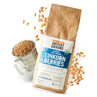 Grand Teton Ancient Grains - 100% Organic Einkorn Berries, Premium Food-Grade Farro Piccolo, For Milling into Flour, Baking, Pilafs, & Soups, 5 lbs