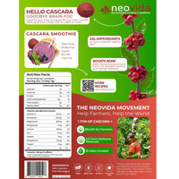 Neovida Cascara Clarity, Coffee Cherry Powder, All Natural Antioxidant Boost Powder Made from Coffee Cherries, Superfood Powder for Smoothies, Coffee Fruit Extract, Coffeeberry (10 Servings)