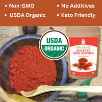 SPICY ORGANIC Annatto Powder 8 oz. – Certified USDA Organic - Ground Achiote Seed Spice for Seasoning and Cooking