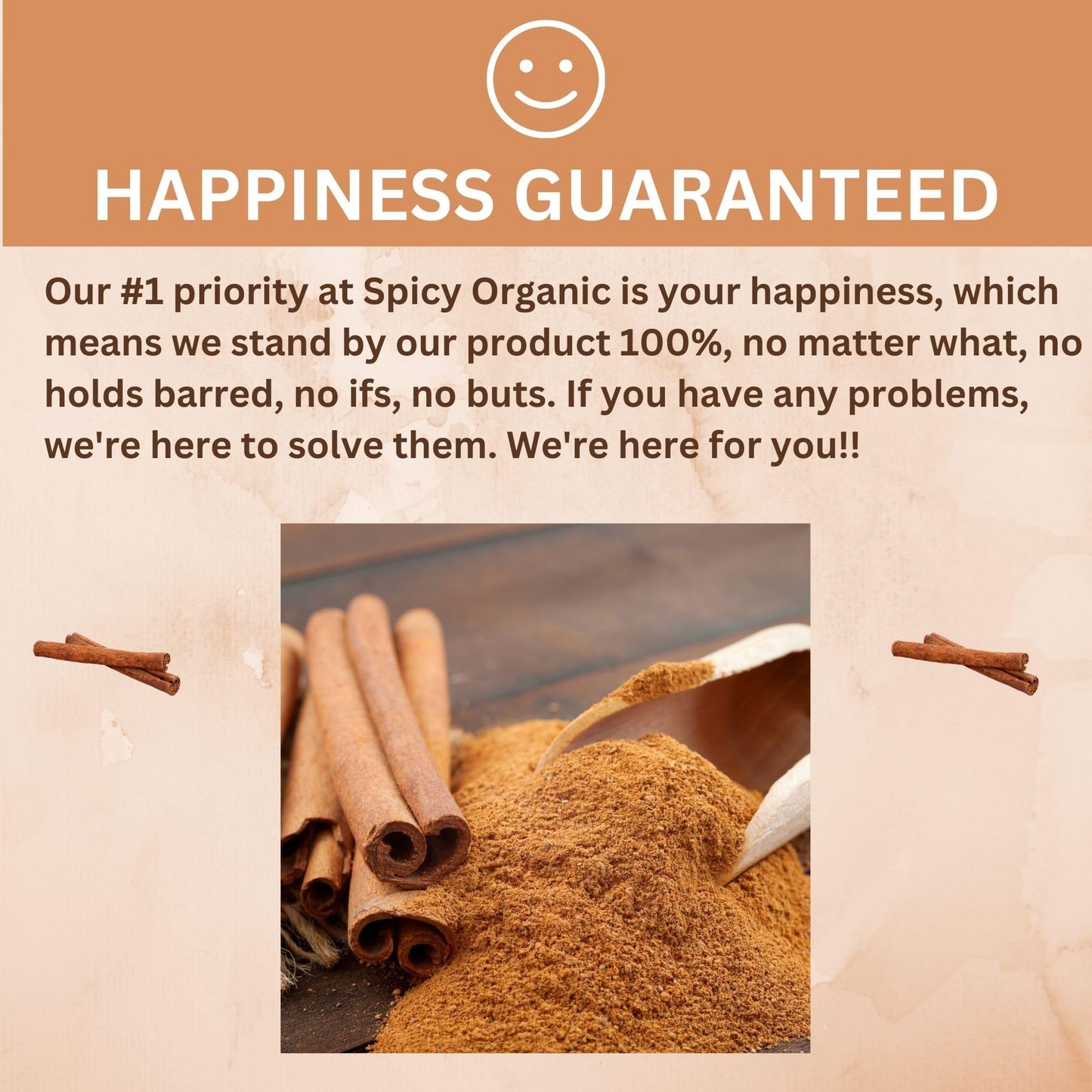 SPICY ORGANIC Ground Cinnamon Powder 4 oz. - Fresh Spice Seasoning for Tea, Coffee, Desserts, Oatmeal, Yogurt, Smoothies, and Trail Mix - USDA Organic Certified and Non-GMO