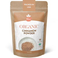 SPICY ORGANIC Ground Cinnamon Powder 4 oz. - Fresh Spice Seasoning for Tea, Coffee, Desserts, Oatmeal, Yogurt, Smoothies, and Trail Mix - USDA Organic Certified and Non-GMO