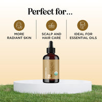 Organic Jojoba Oil Cold Pressed Unrefined - 100% Pure Jojoba Oil Organic Certified for Skin Hair & Nails - Organic Skin Care & Natural Beauty DIY Carrier Oil - Dermatologist Tested & Non GMO (4oz)