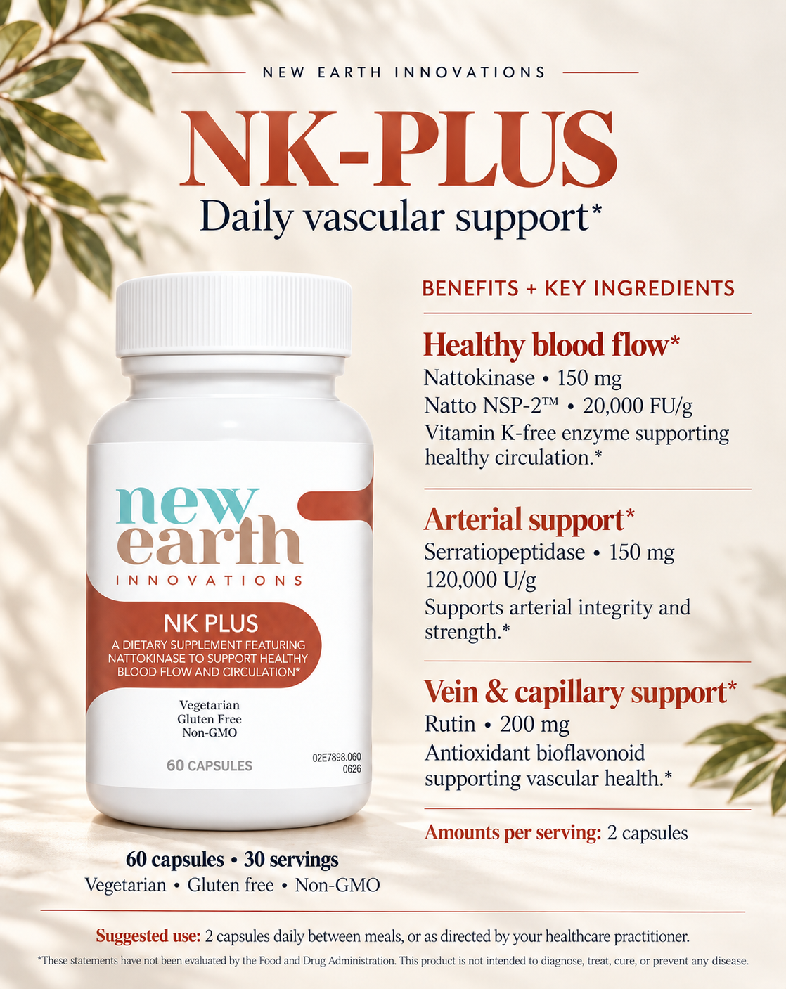 NK-Plus -  Featuring Nattokinase, Rutin and Serratiopeptidase