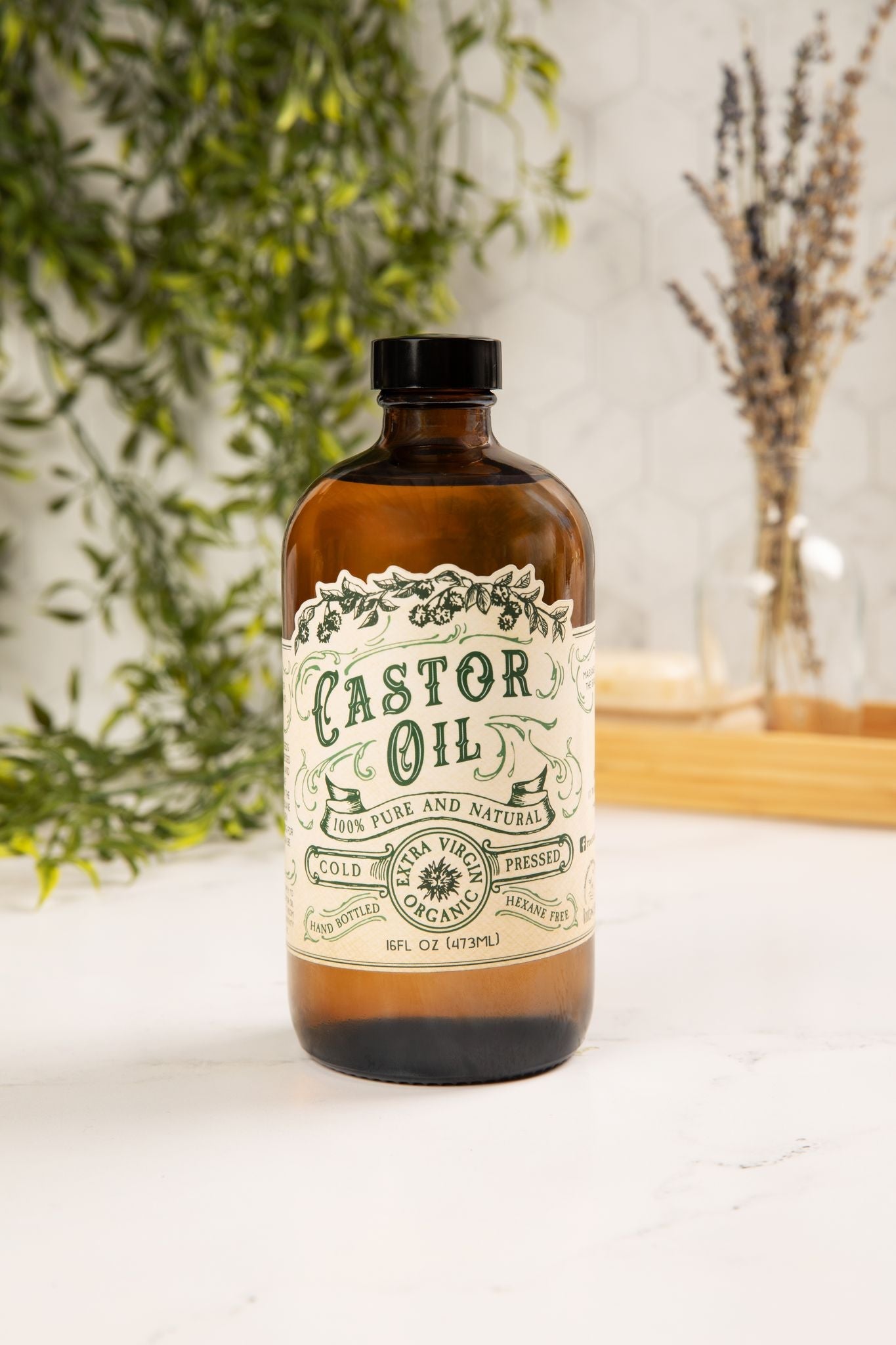 Organic Cold Pressed Hexane Free Castor Oil 16 oz