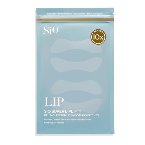 SiO Beauty Super LipLift - Smile & Lip Anti-Wrinkle Patches 4 Week Supply - Overnight Smoothing Silicone Patches For Lip & Smile Wrinkles And Fine Lines