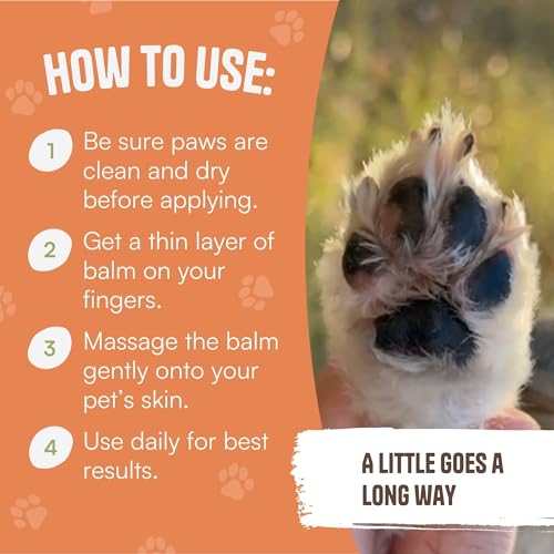 Paw Pad Balm for Dogs - 100% Organic Lick Safe Wax & Salve for Dry, Cracked Paws - Soothing Moisturizer with Wheatgrass for Paw Protection - Natural Cream, Butter for Dry Feet & Nose - 2.1 oz