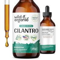 Organic Cilantro Supplements - Cilantro Leaf Tincture for Detox - Cilantro Liquid Extract for Body Cleanse - Vegan, Alcohol Free Drops - 4 fl oz