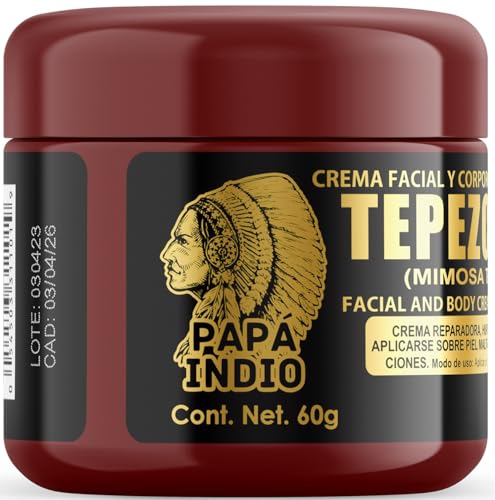 PAPA INDIO Tepezcohuite Night Skincare Cream Facial Collagen & Mimosa Tenumora Extract - Rejuvenation & Elasticity Boost for Radiant, Youthful Glow - Hypoallergenic - Made in Mexico - 2 Oz (Pack of 1)