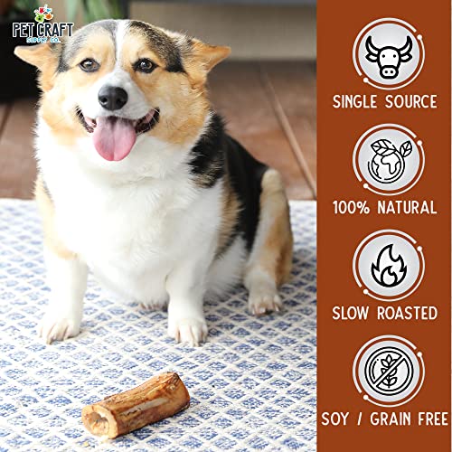 Pet Craft Supply All Natural Healthy Meaty Beef Marrow Bones Dog Chews Treats for Aggressive Chewers Long Lasting Rawhide Free Made in USA Premium Slow Roasted for Puppies Small Medium Dogs 3 Pack