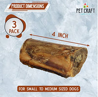 Pet Craft Supply All Natural Healthy Meaty Beef Marrow Bones Dog Chews Treats for Aggressive Chewers Long Lasting Rawhide Free Made in USA Premium Slow Roasted for Puppies Small Medium Dogs 3 Pack