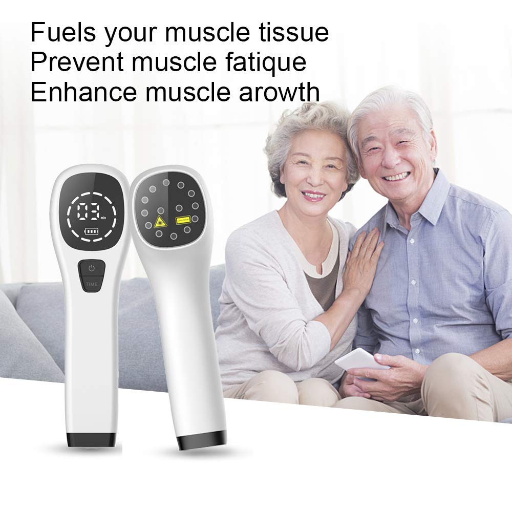 Cold Laser Human/Vet Device with LED Display Targets Joint and Muscles Directly for Pain ReliefInfrared Light(2x808nm +12X650nm)