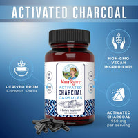 MaryRuth Organics Activated Charcoal Capsules | Supplement for Natural Detoxification | Alleviates Gas | Derived from Coconut Shells | Vegan | Non-GMO | Gluten Free | 40 Count