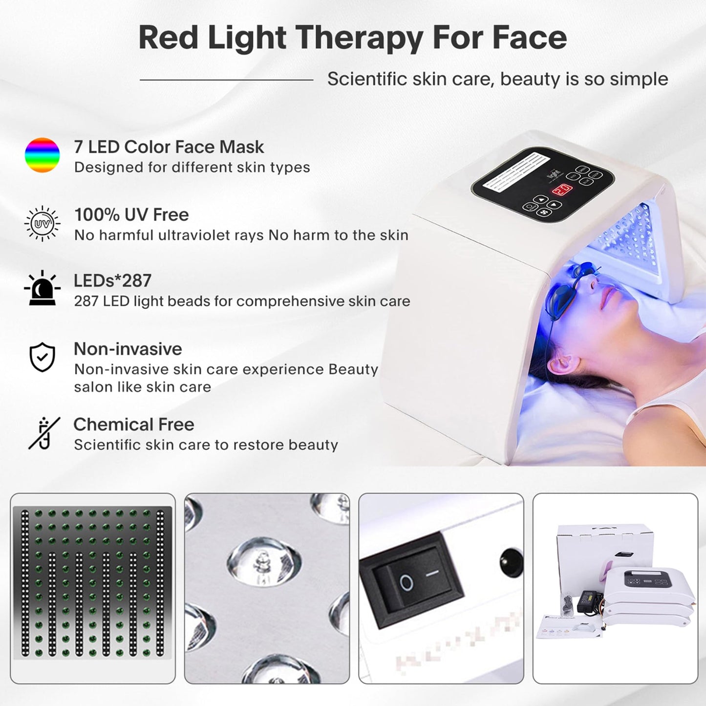 Red-Light-Therapy-for-Face, 7 Color Light Therapy LED Face Mask SPA Equipment