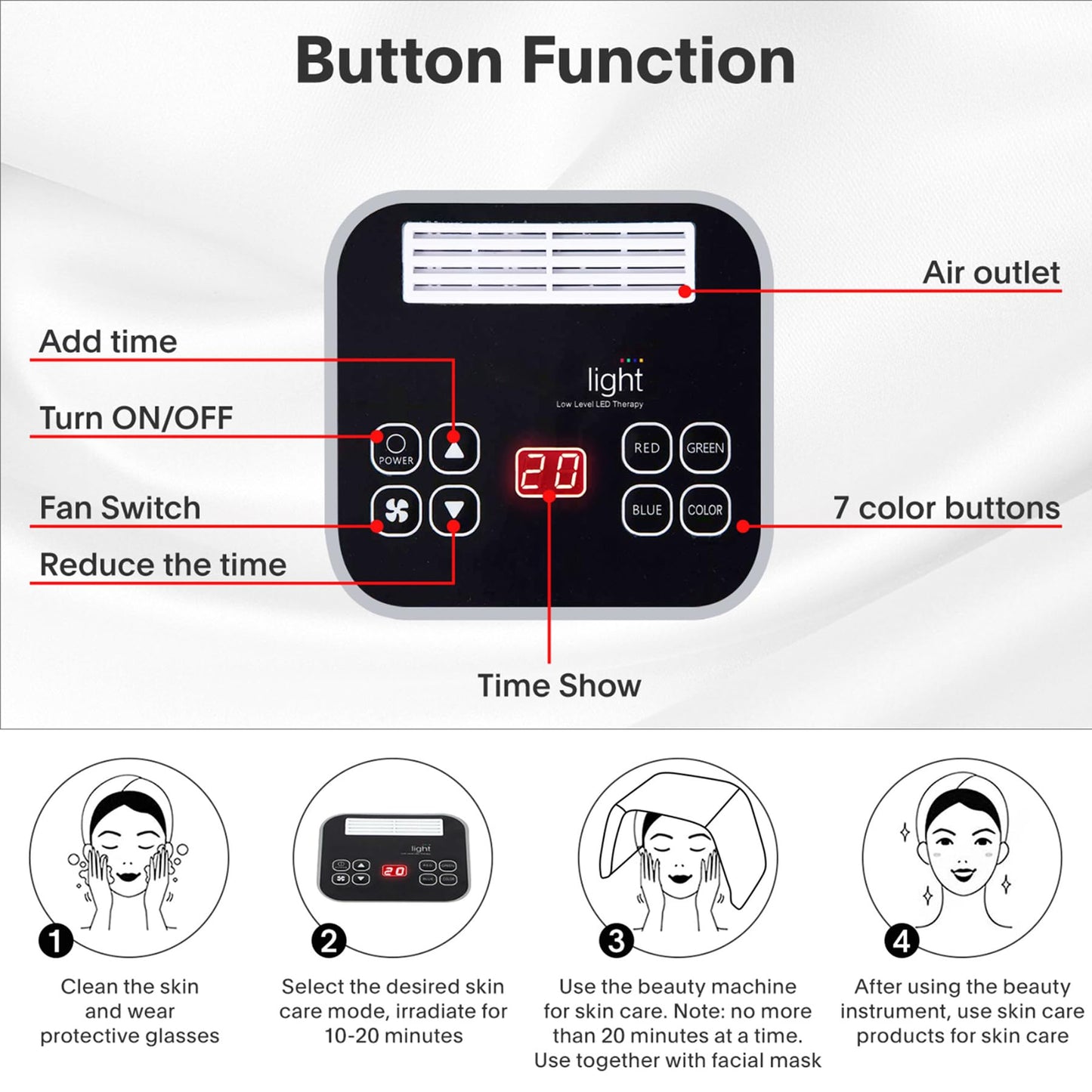 Red-Light-Therapy-for-Face, 7 Color Light Therapy LED Face Mask SPA Equipment