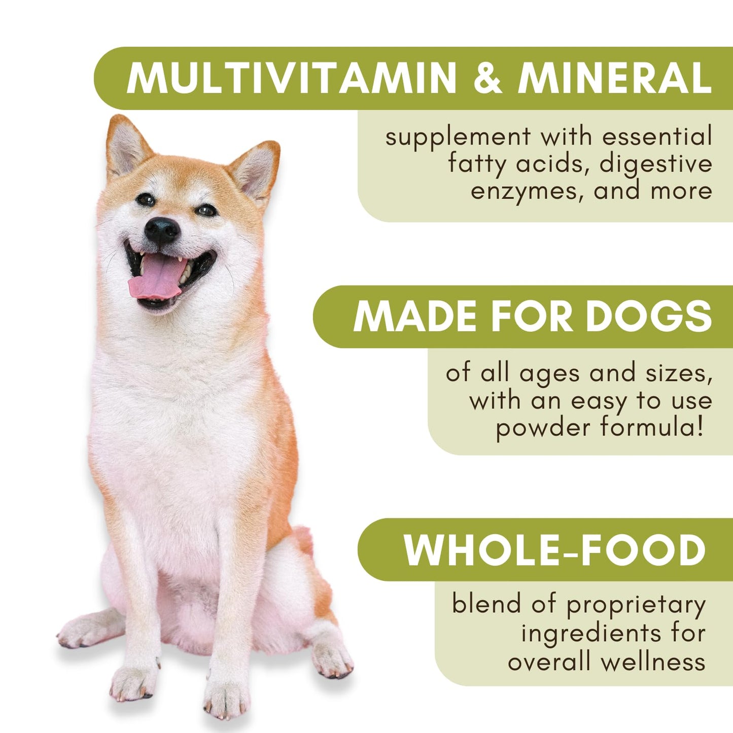 Wholistic Pet Organics Canine Complete: Multivitamin for Dogs - Organic Homemade Dog Food Supplement - Dog Multivitamin Powder with Probiotics Healthy Immune System Nutritional Supplement for All Ages