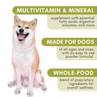 Wholistic Pet Organics Canine Complete: Multivitamin for Dogs - Organic Homemade Dog Food Supplement - Dog Multivitamin Powder with Probiotics Healthy Immune System Nutritional Supplement for All Ages